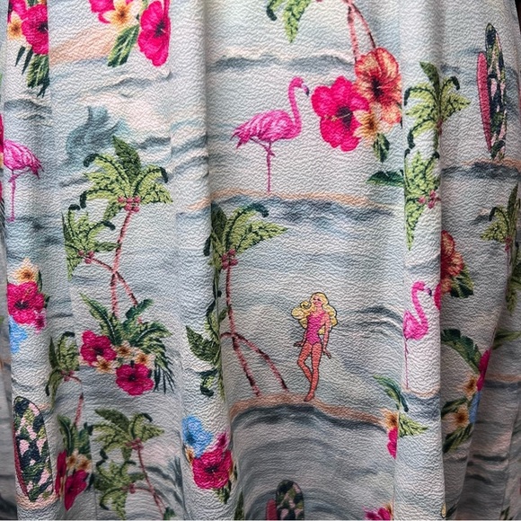 Show Me Your Mumu x Barbie Ibiza Mini Dress Stretch Cutout Babydoll Plunge Sz XS - Picture 9 of 11